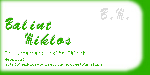 balint miklos business card